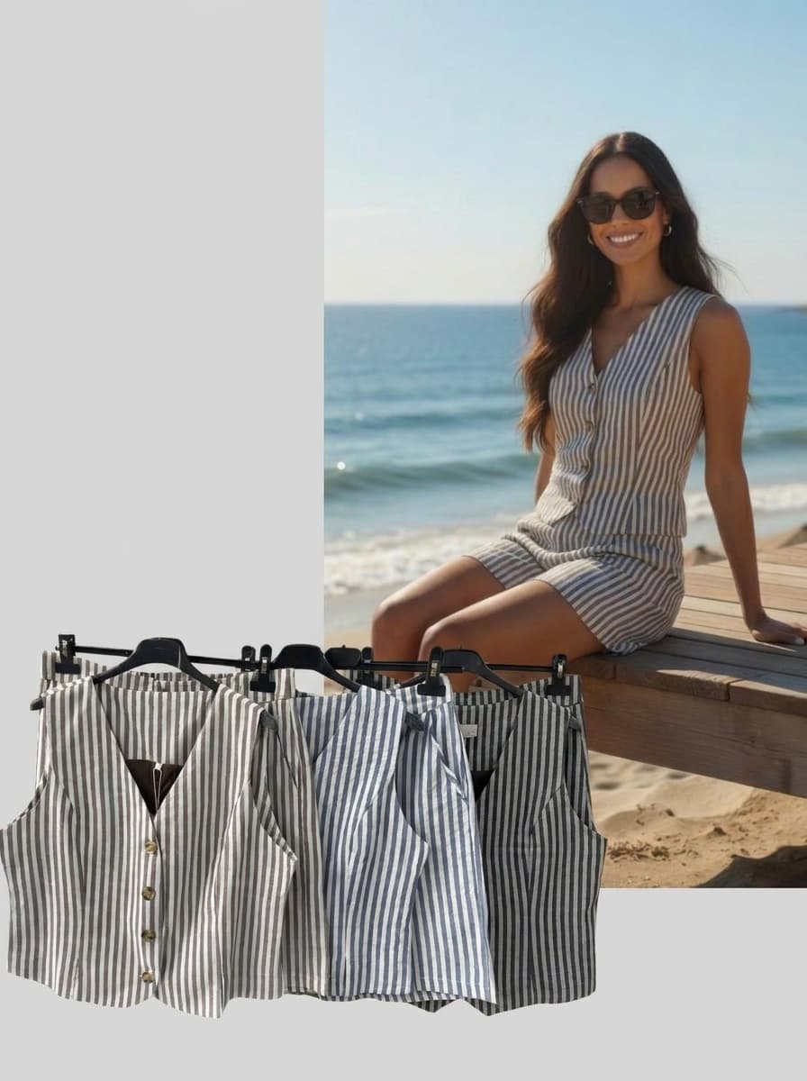 Conjunto Lino a Rayas