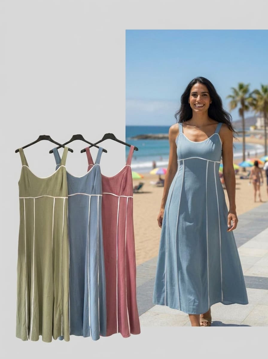 Vestido Lino de Tirantes