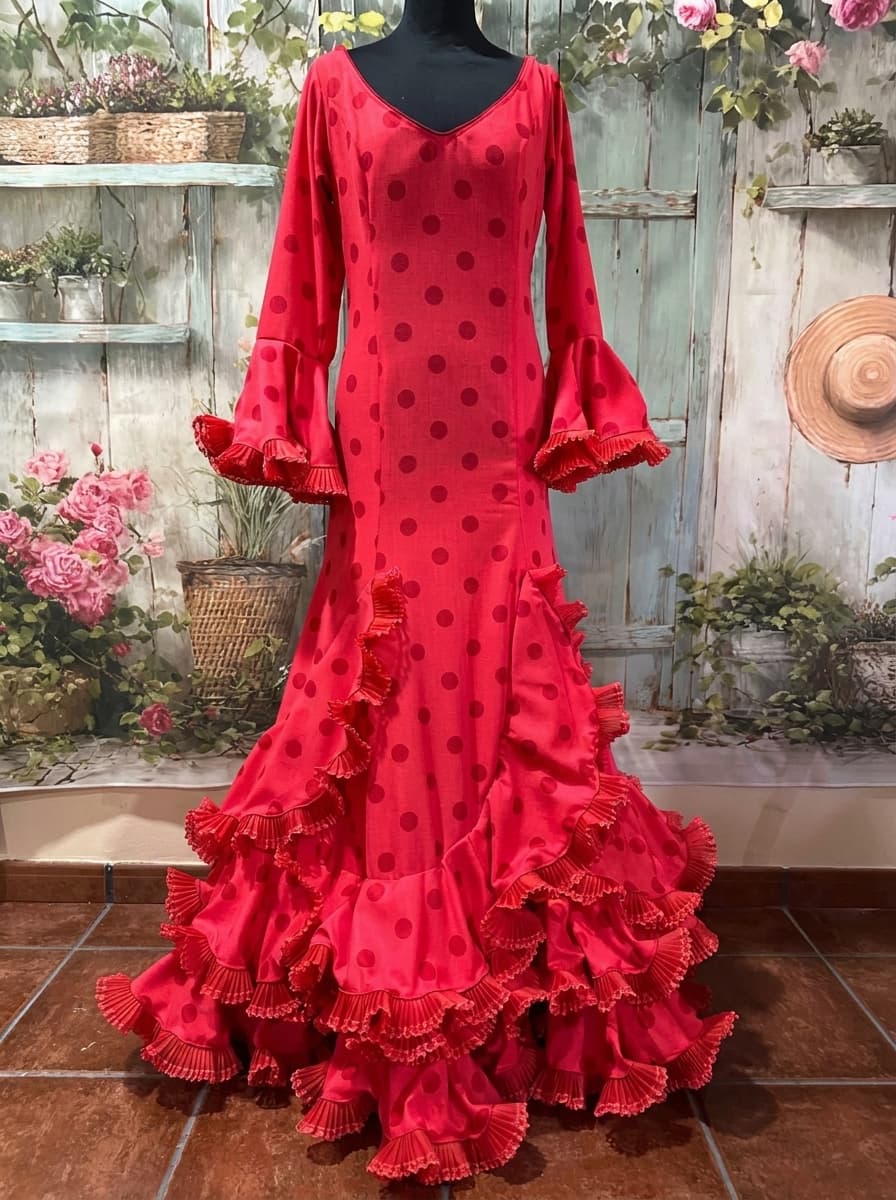 Traje de Flamenca Rojo Lunares